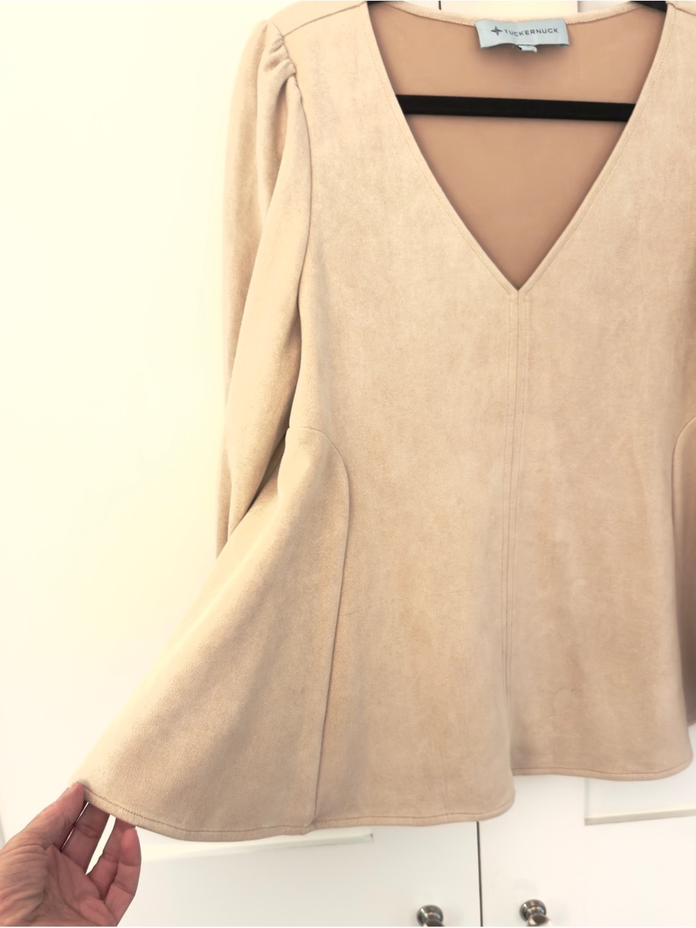 Tuckernuck Easton V Neck Faux Suede Swing Top - Picture 9 of 13